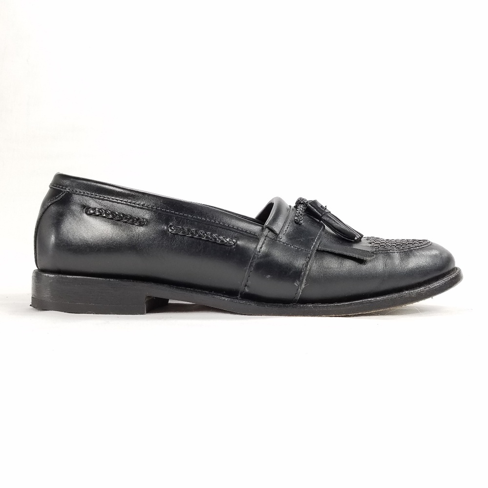 Allen Edmonds Shoes Black Cody Loafers Tassel Kiltie Weave Moc Toe Men’s 10.5 D